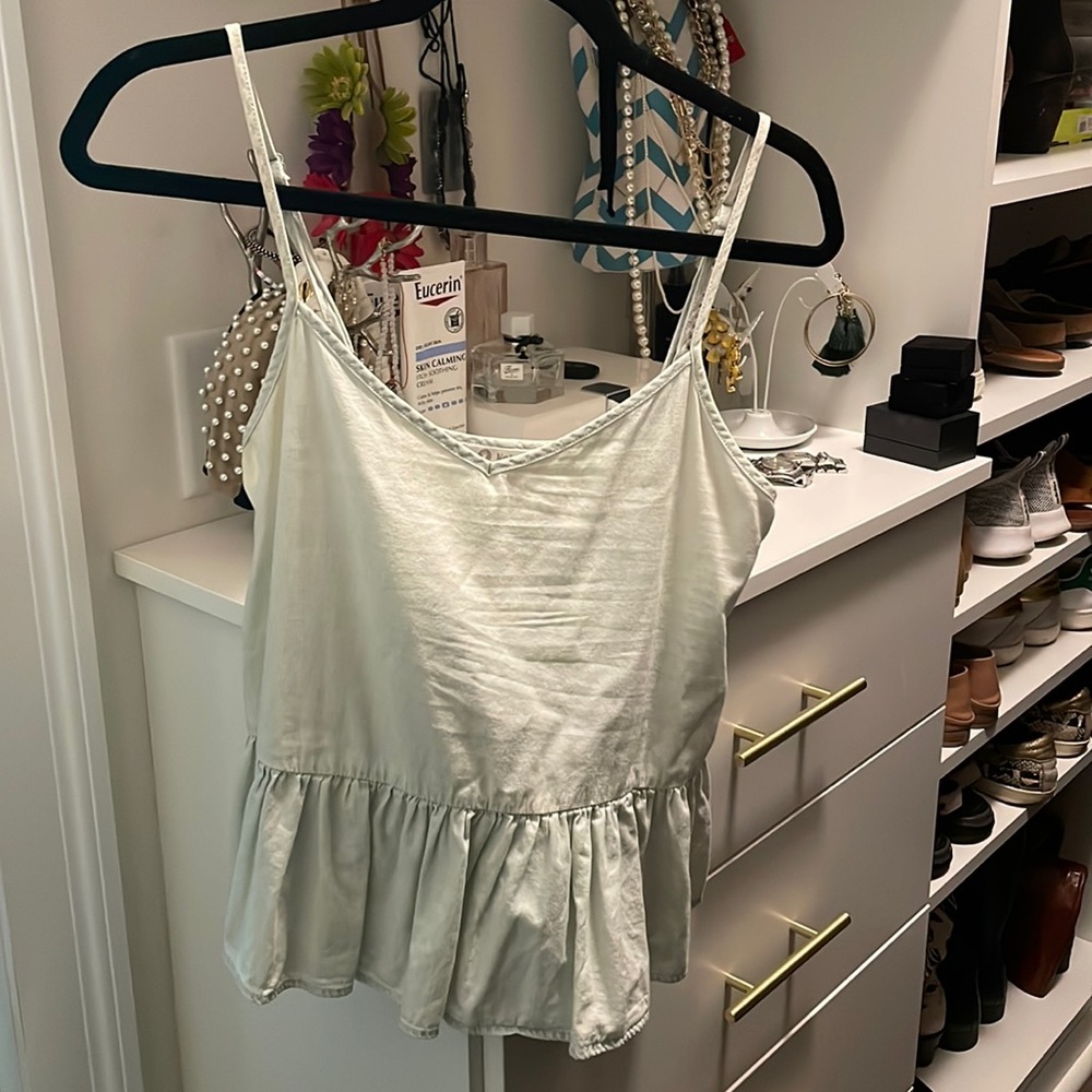 Spaghettini strap denim top